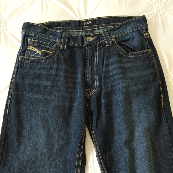 Suko medium-dark wash straight leg blue jeans. Size 36 - Picture 1 of 13